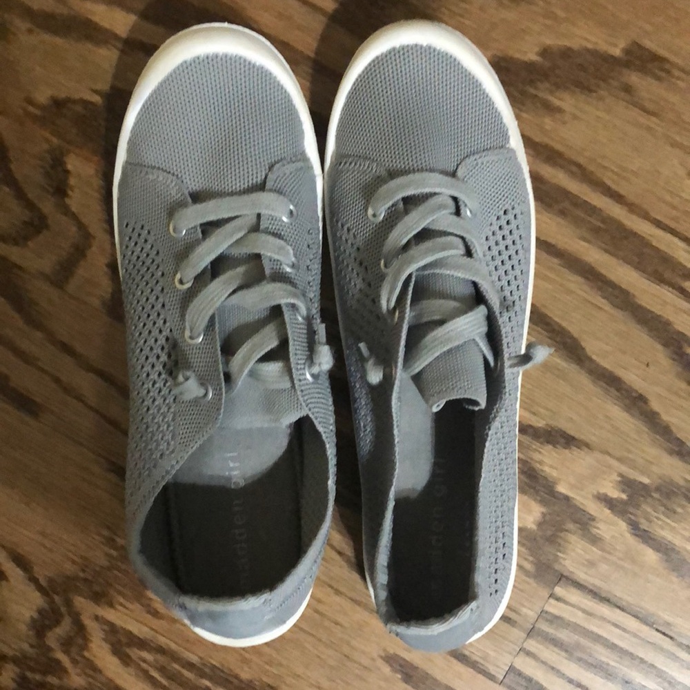 Madden girl gray slip on sneakers.